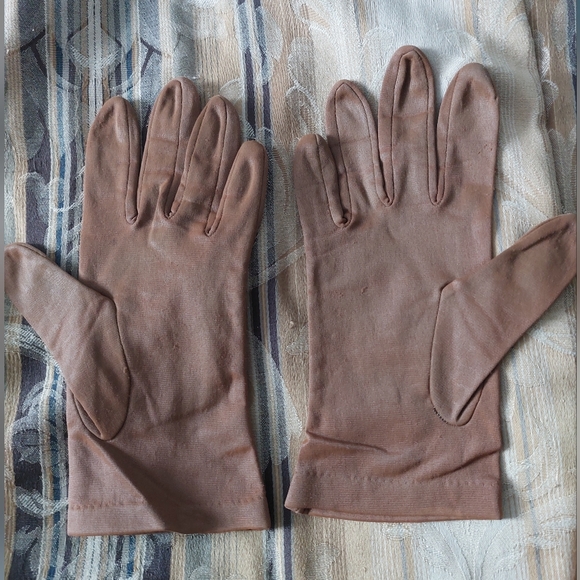 1940s 1950s tan brown gloves vintage - Picture 2 of 4